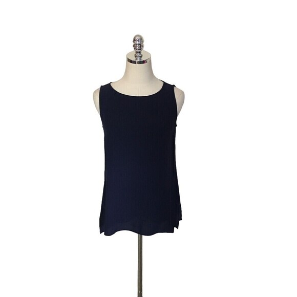 Eileen Fisher Tops - Eileen Fisher Silk Top Women's Size Small Petite Navy Blue Sleeveless